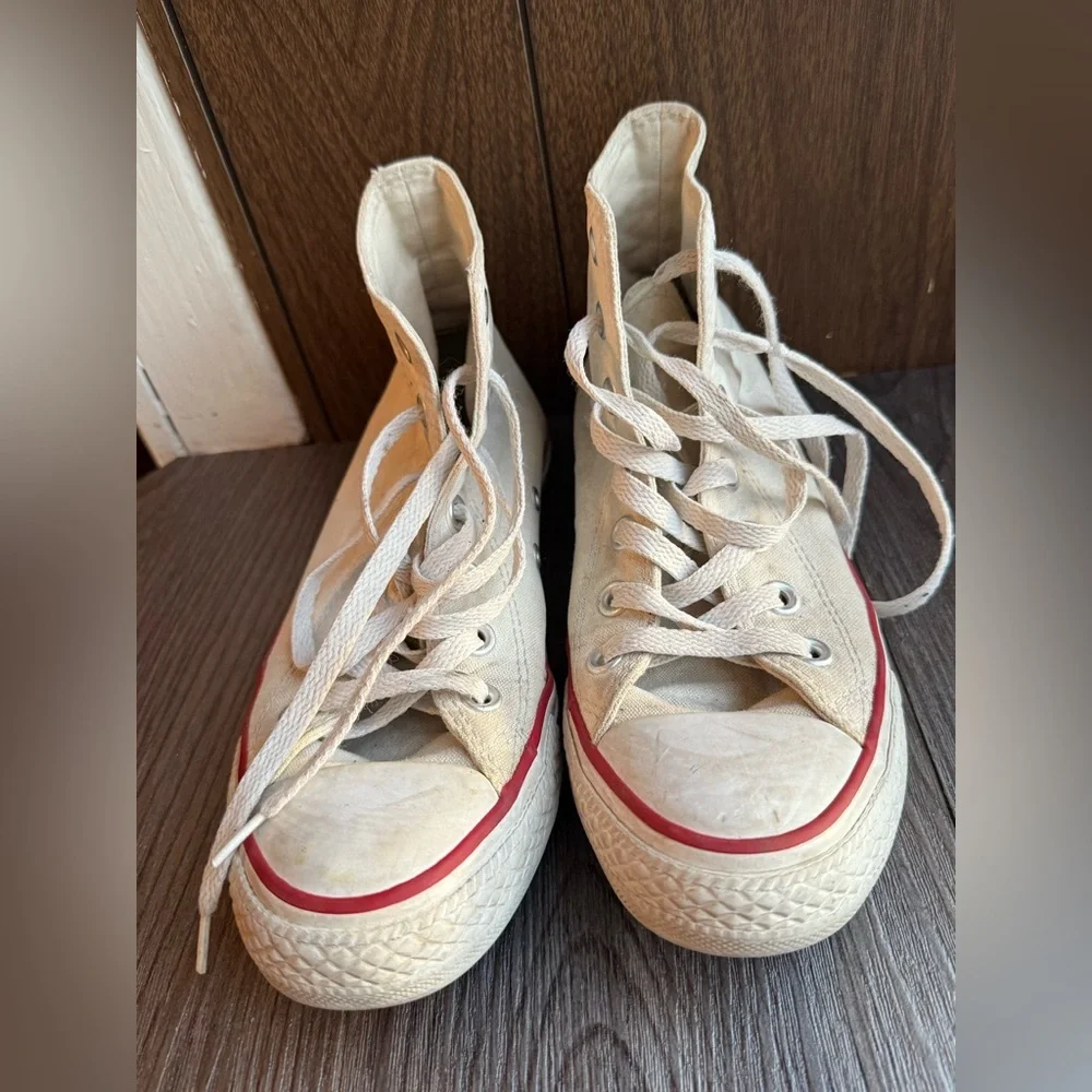 Converse Chuck Taylor All Star High‎ Mens 4.5 shoes White vintage - Picture 2 of 8